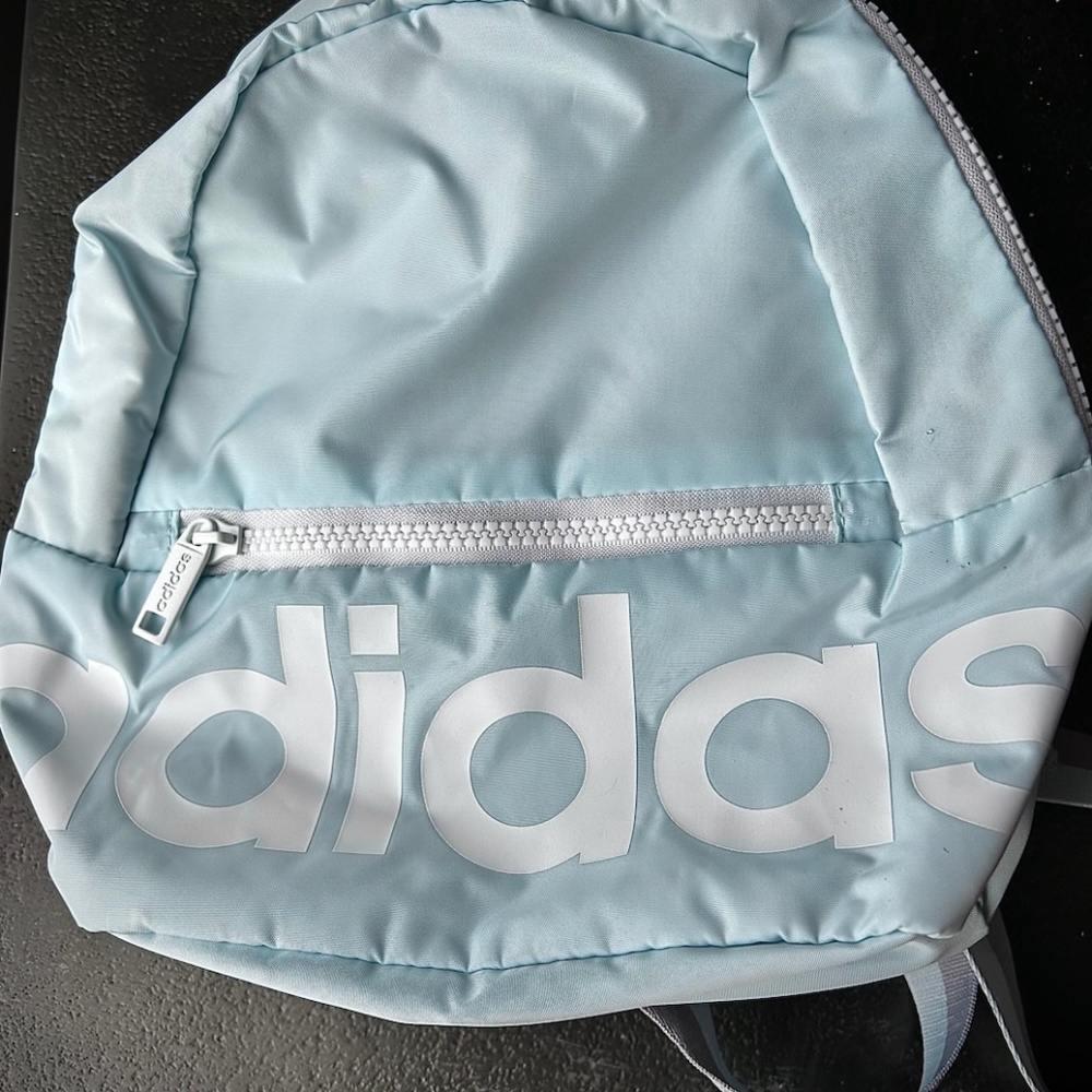 Adidas Mini Backpack - Light blue & white (NWOT)